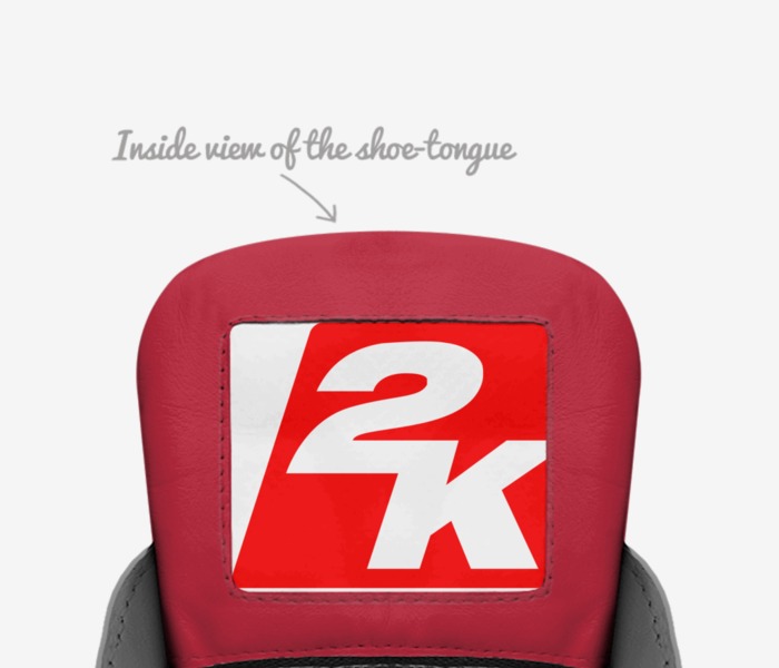 2k Generics custom made in Italy shoes by Kaia Adams | Tongue view