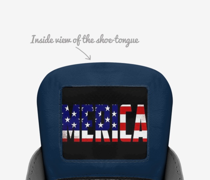 Merica  custom made in Italy shoes by Malachi Warrick | Tongue view