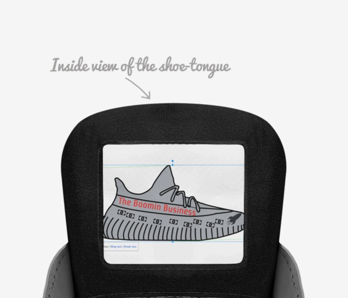 The Boomin Shoe custom made in Italy shoes by Aiden Burns | Tongue view