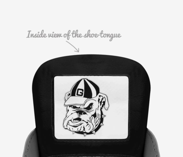 georgia bulldogs custom made in Italy shoes by Makenzie Nicole Ginn | Tongue view