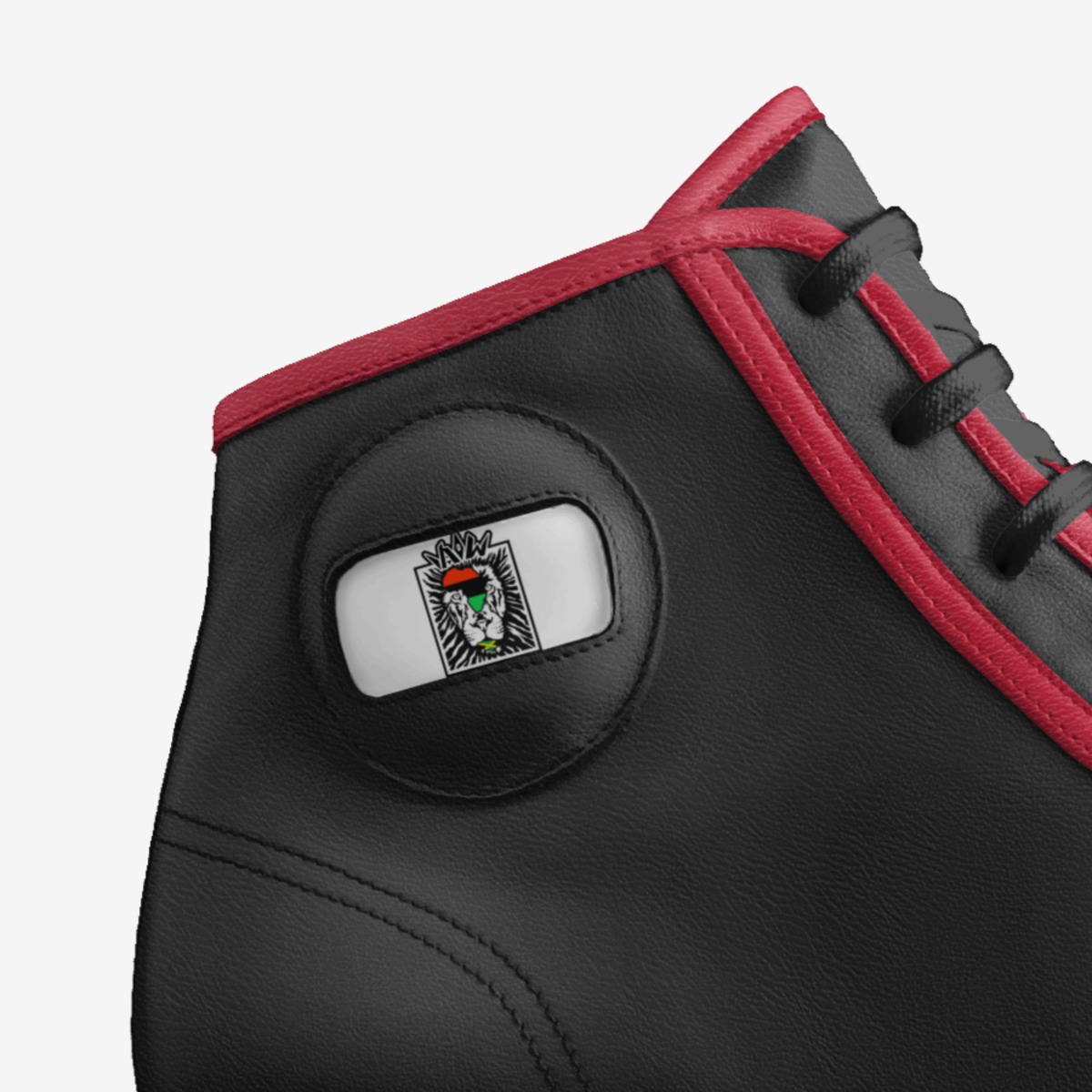 ADub Red/black custom made in Italy shoes by Adrian Willis | Detail view