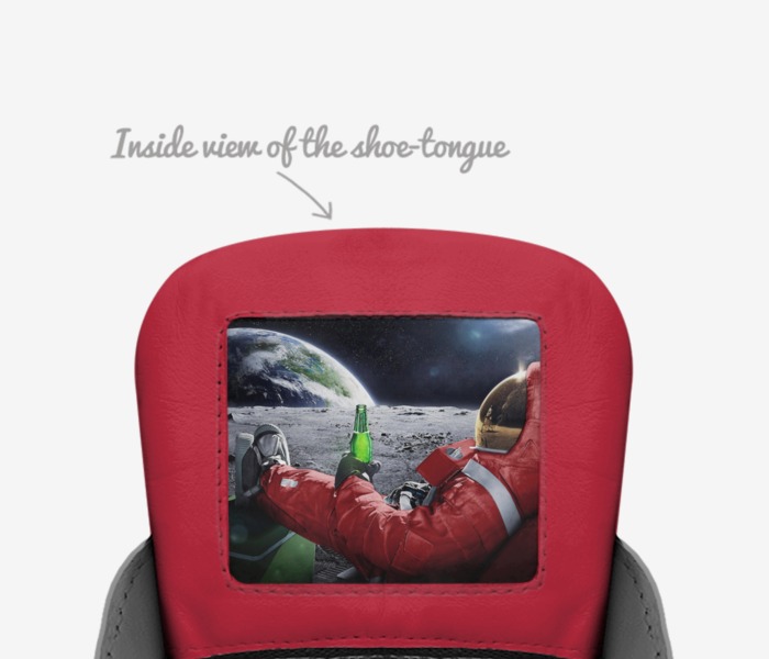 Red Moon custom made in Italy shoes by Antwan Banger | Tongue view