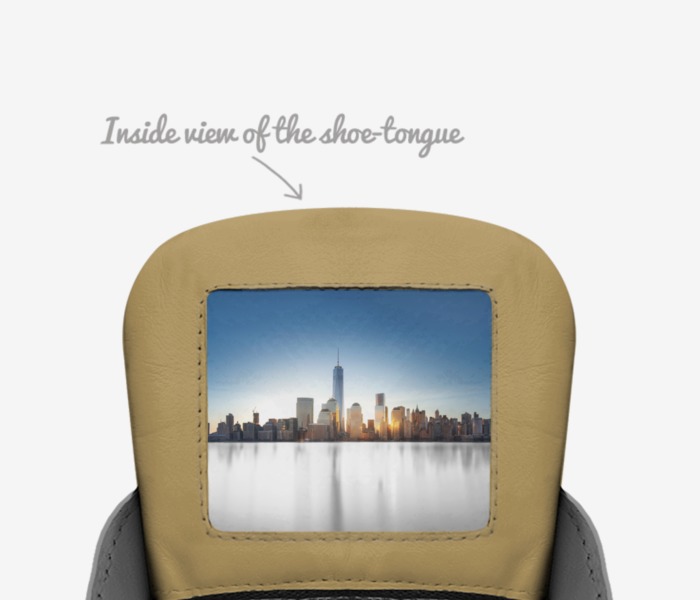 ooh la la custom made in Italy shoes by Clare M Palovcsik | Tongue view