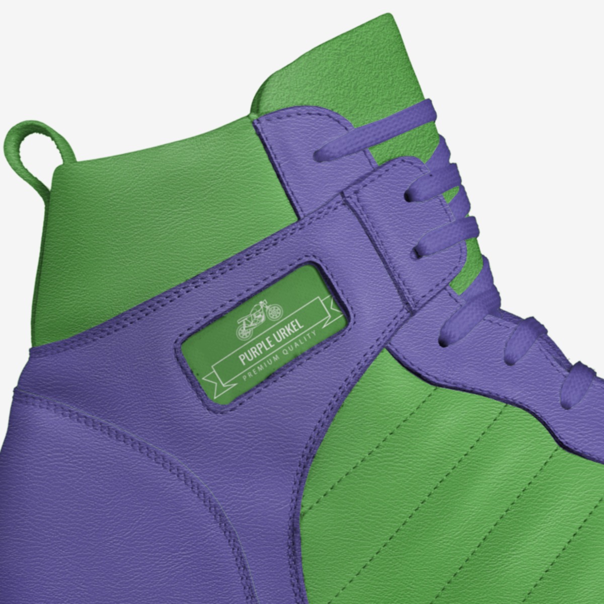 Purple urkel custom made in Italy shoes by Exzavius Phinisee | Detail view