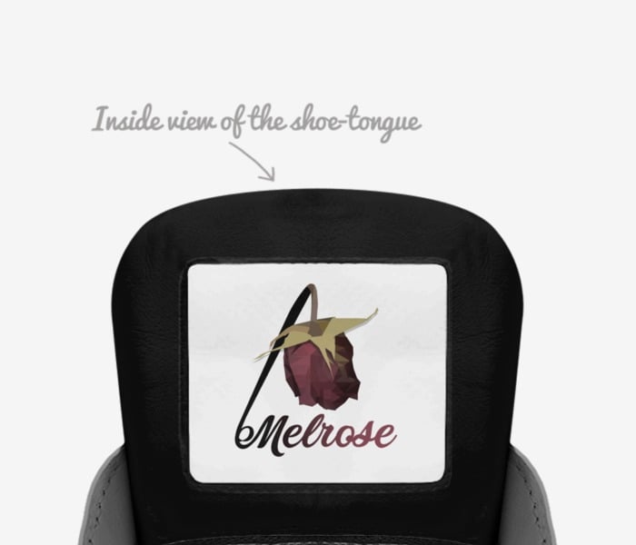 Melrose custom made in Italy shoes by Lonnie Rogers | Tongue view