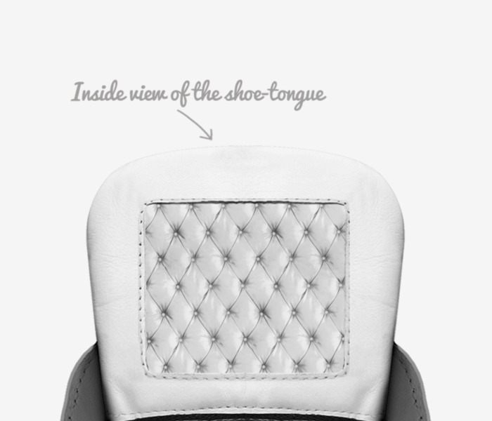 christine custom made in Italy shoes by Christine De Torres | Tongue view