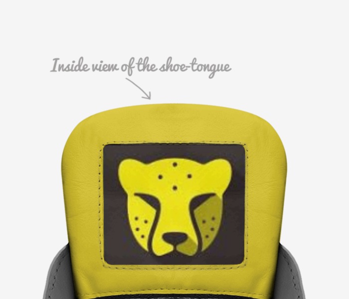 Cheetah custom made in Italy shoes by Michael Chambers | Tongue view