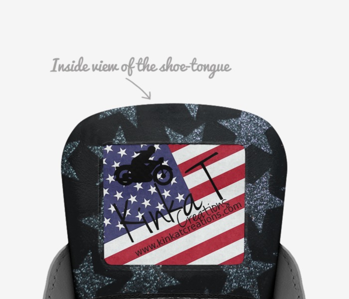 Freedom Racer '76 custom made in Italy shoes by Kinka T Kix | Tongue view