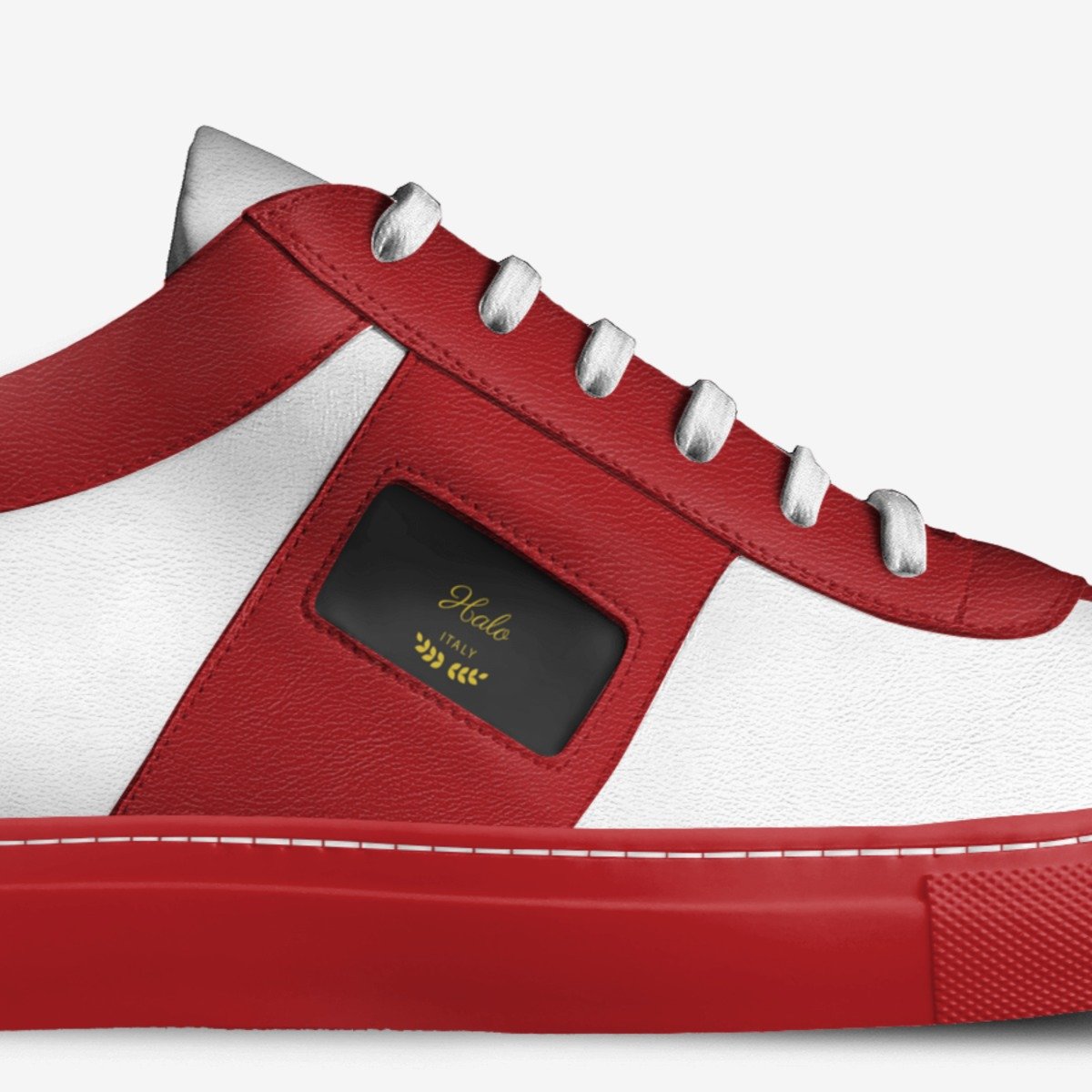 Halo custom made in Italy shoes by Jaylen Purnell | Detail view