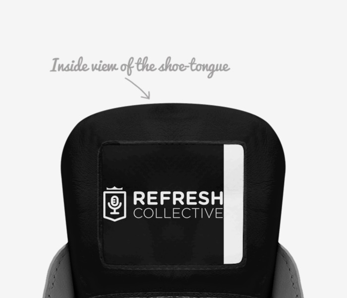 Remix Kicks custom made in Italy shoes by Lee Harrill | Tongue view