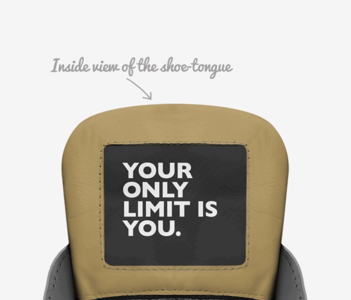 Poetry custom made in Italy shoes by Shaquille Robinson | Tongue view