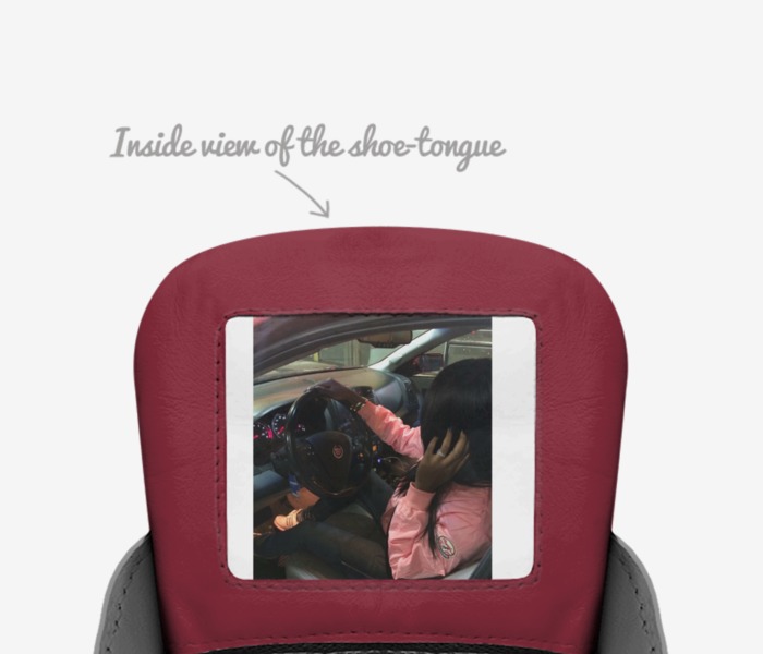 JDolls custom made in Italy shoes by Jamerya Kelley | Tongue view