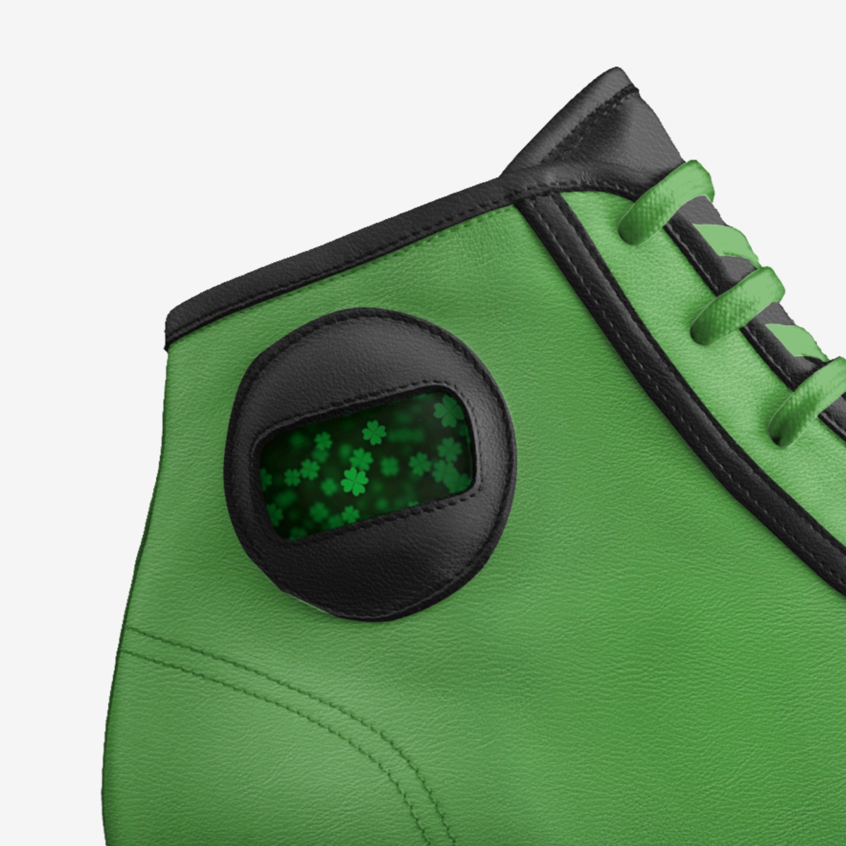 Black Clovers custom made in Italy shoes by Punk Dakidd | Detail view