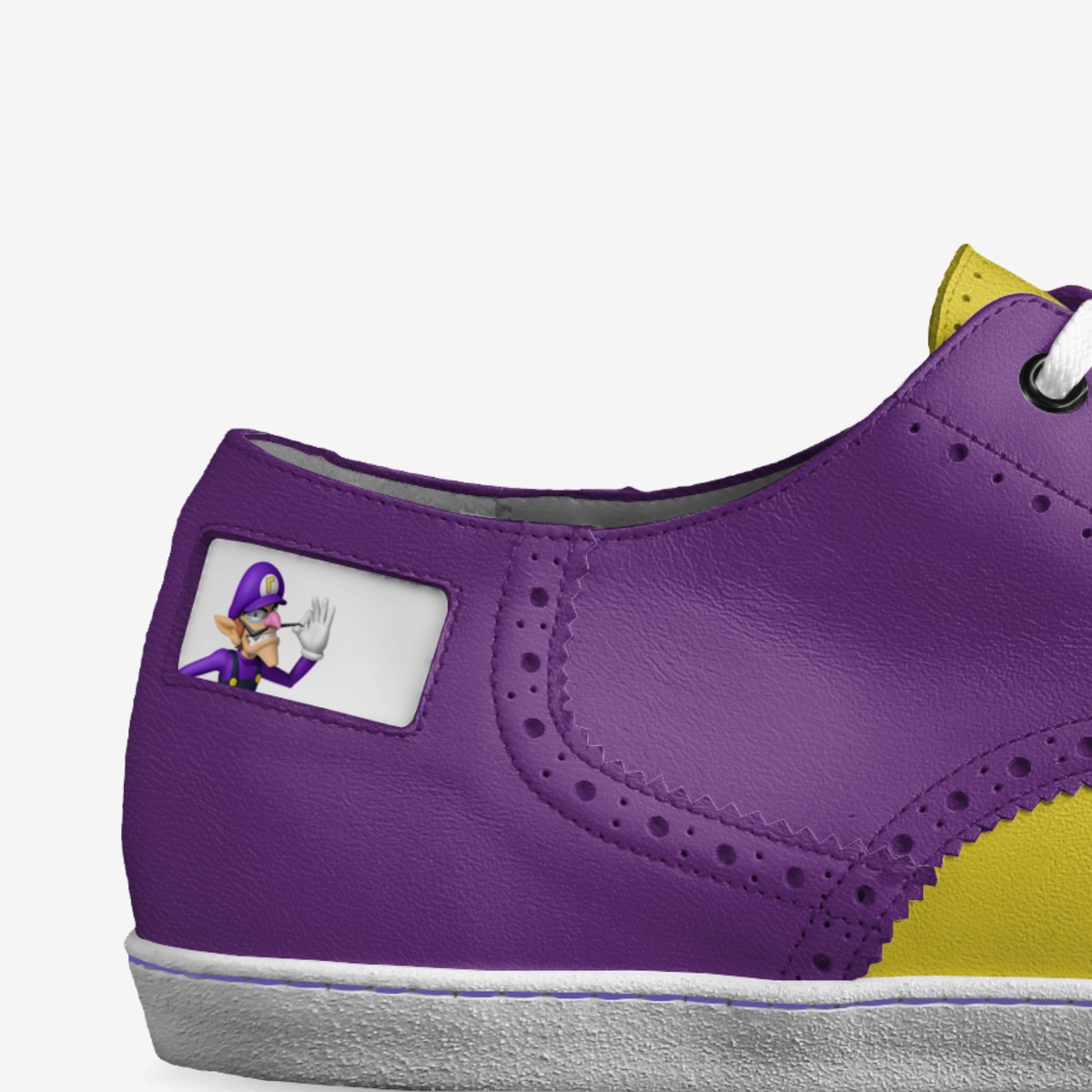 Waluigi custom made in Italy shoes by Kevin F. | Detail view