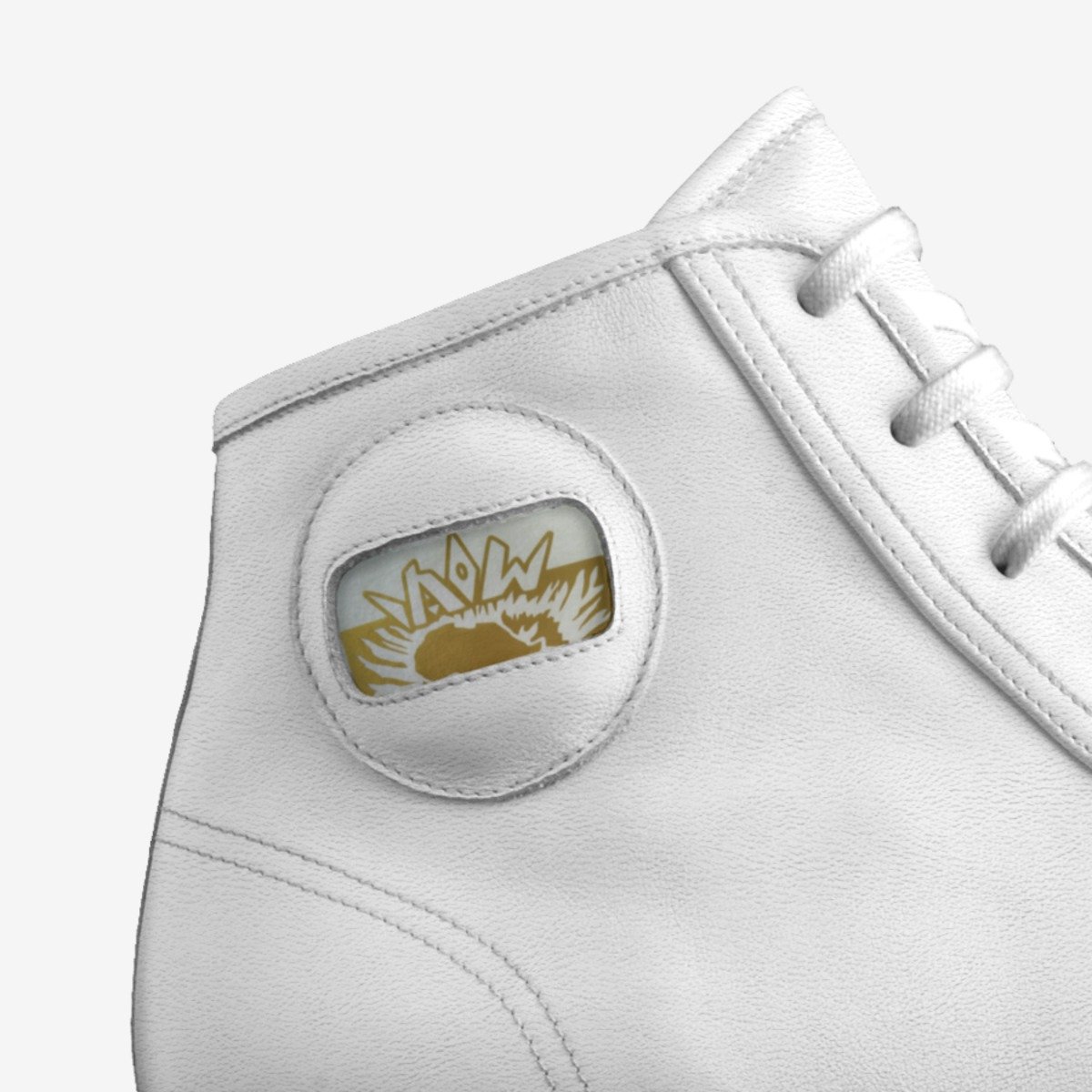 ADUBS WHITE/GOLD custom made in Italy shoes by Adrian Willis | Detail view