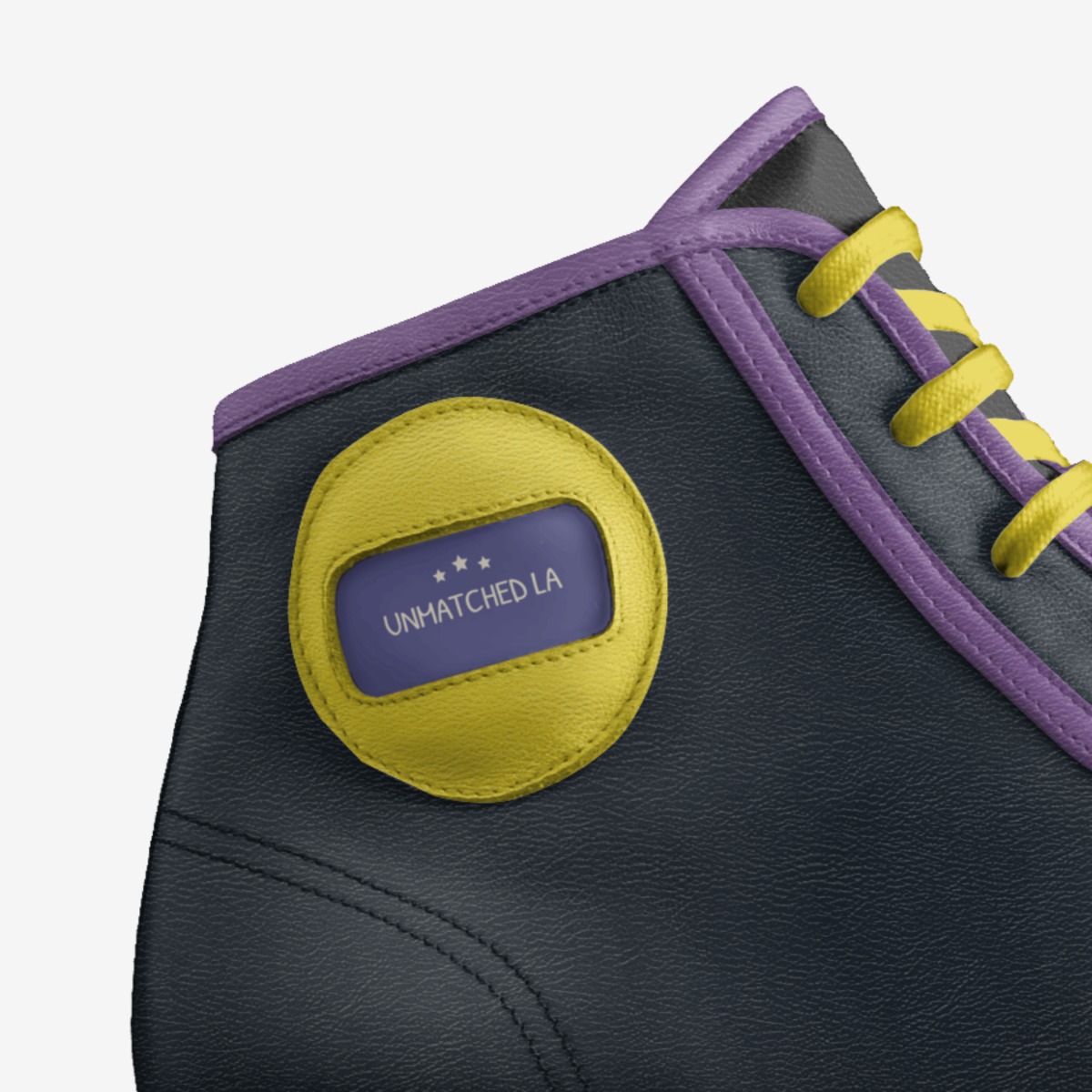 Lakers custom made in Italy shoes by Rafael Barboza | Detail view