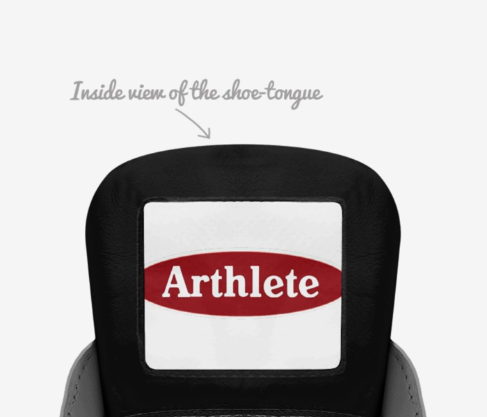 Arthlete custom made in Italy shoes by Benjamin Grant | Tongue view