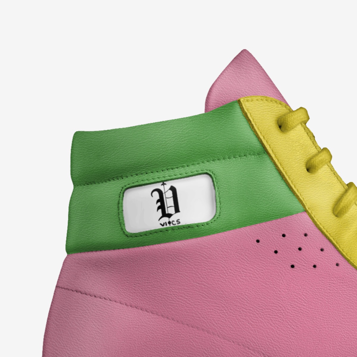 vics 80s style custom made in Italy shoes by Brayden Murphy | Detail view