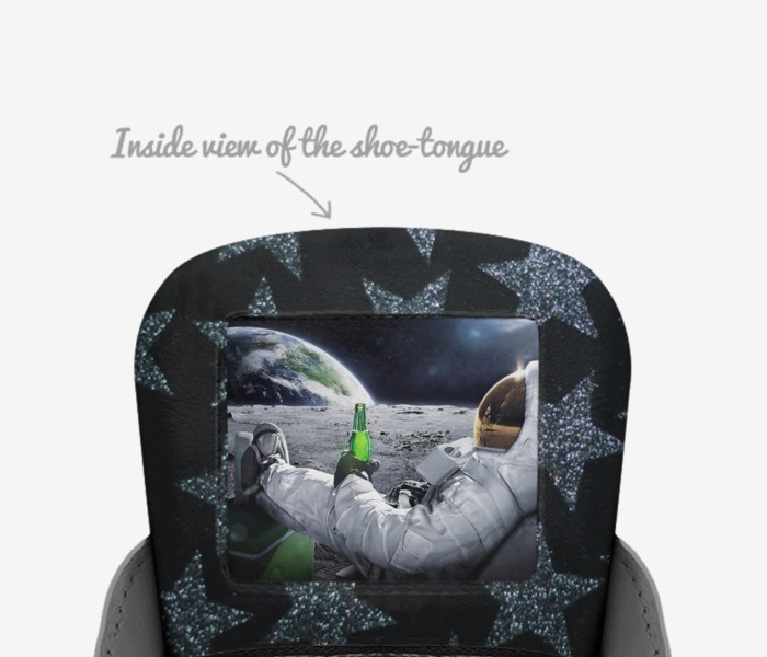 Louis Stylez NASA  custom made in Italy shoes by Troy Taylor | Tongue view