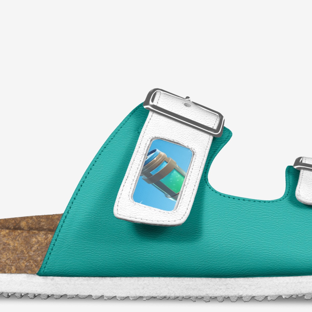 Fortnite Slides LE custom made in Italy shoes by Javion Harris | Detail view