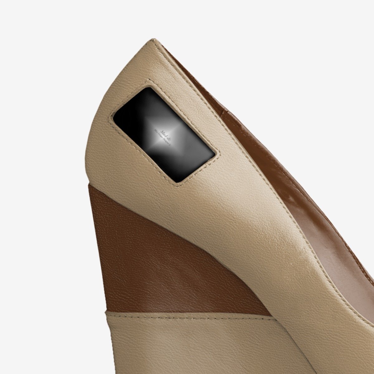 Cream Sandal Wedge custom made in Italy shoes by Mud-di: Miss Unique Designer Is | Detail view