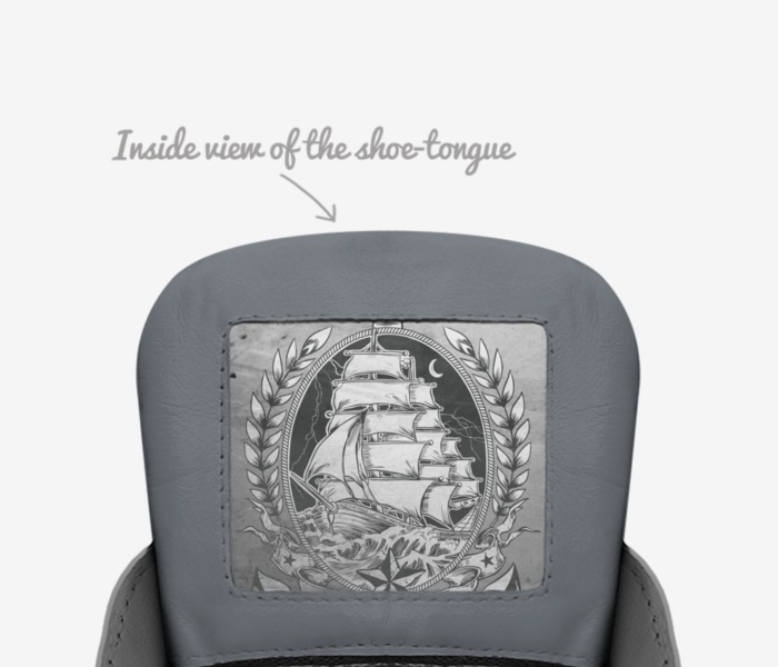 Slumerican custom made in Italy shoes by Ahamad Hamad | Tongue view