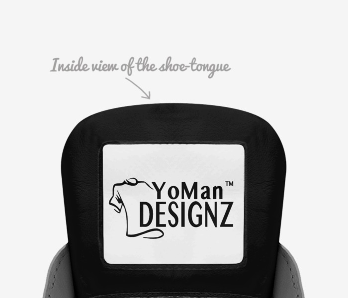 YoMan Originals custom made in Italy shoes by Jahshawun Youmans | Tongue view