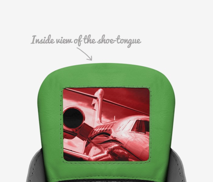 Air Juan’s custom made in Italy shoes by Morgan Redranger | Tongue view