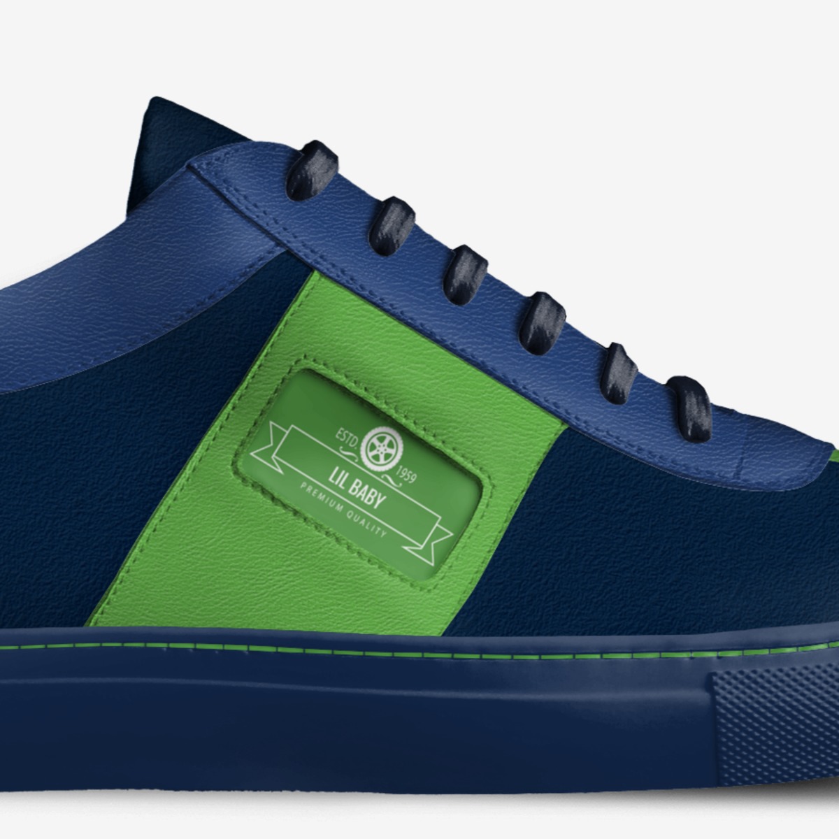 lil baby custom made in Italy shoes by Keishon | Detail view