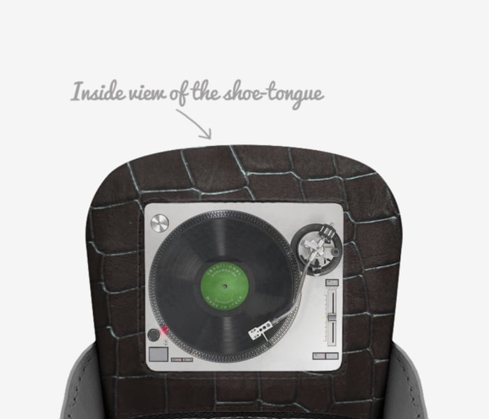 HIP HOP Junkie  custom made in Italy shoes by Troy Taylor | Tongue view