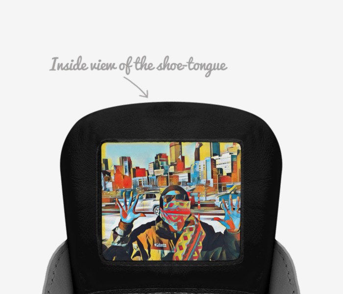 Hipsters custom made in Italy shoes by Ice Arrington | Tongue view