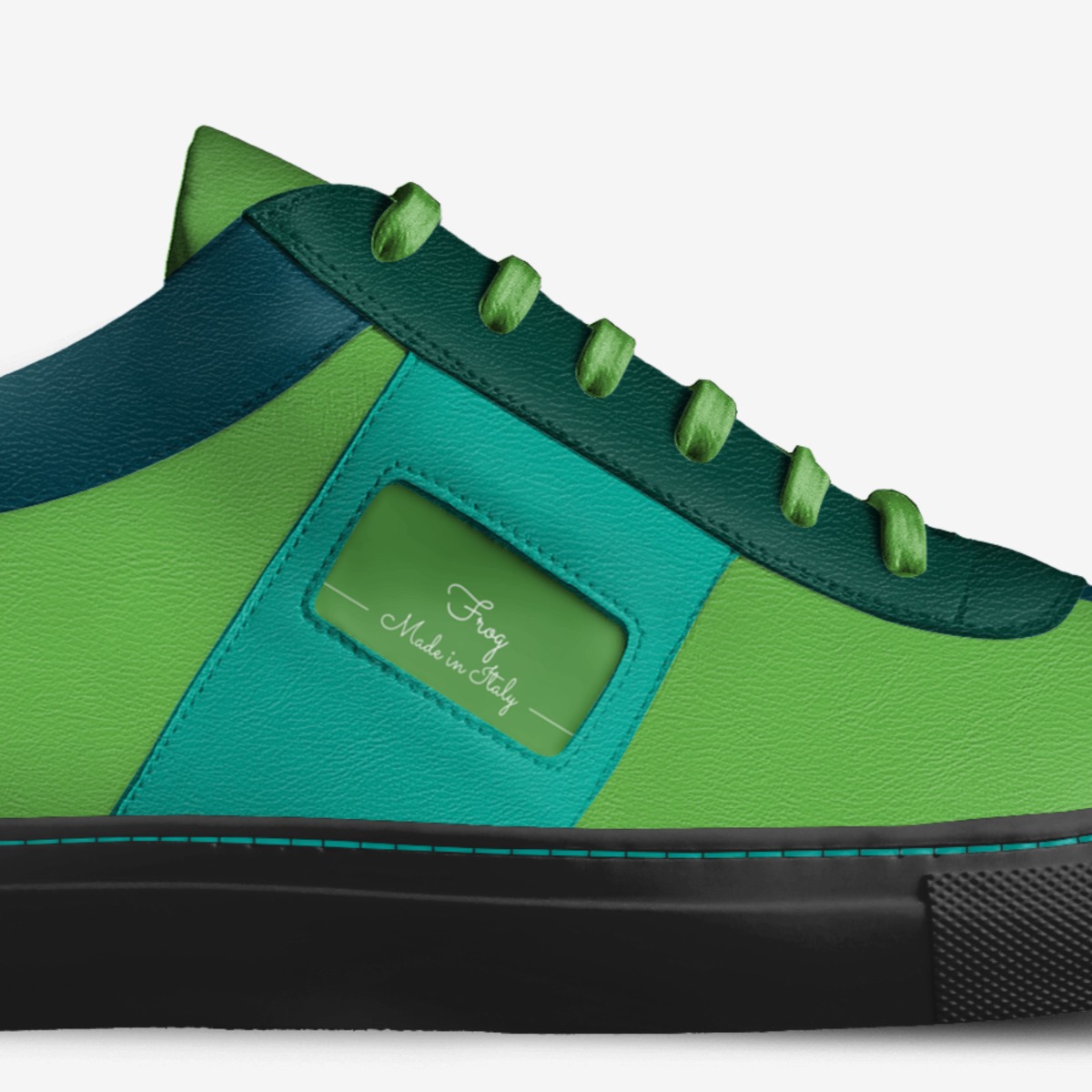 Frog custom made in Italy shoes by Morgan Schreiner | Detail view