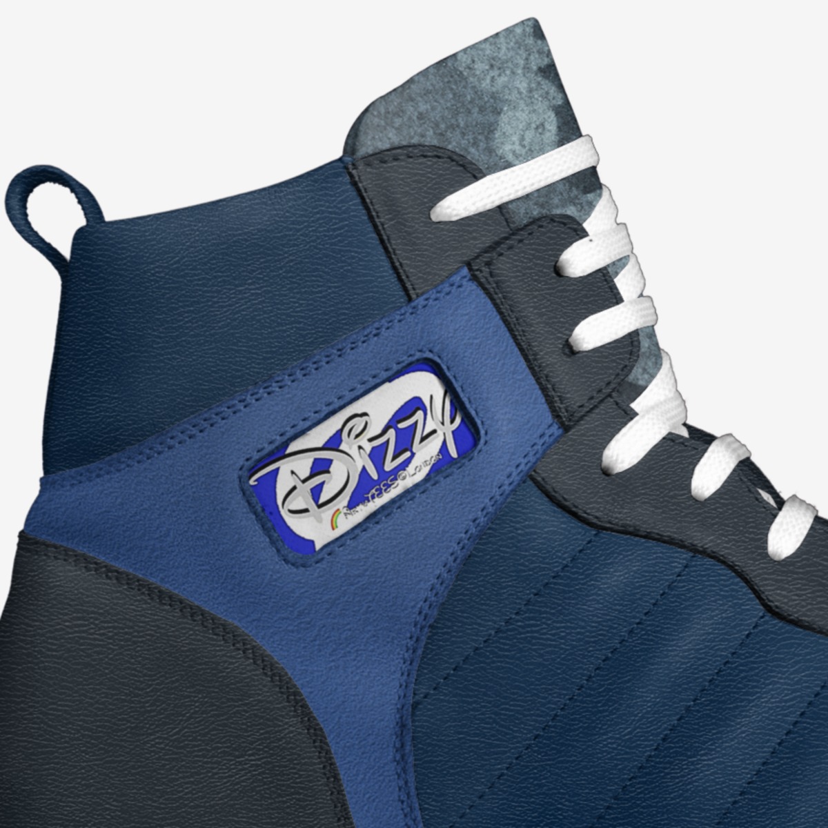 Dizzy Blue Dot custom made in Italy shoes by Clare Johnston | Detail view