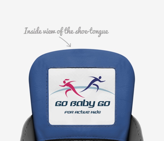 Go Baby Go custom made in Italy shoes by Patricia Mitchell | Tongue view