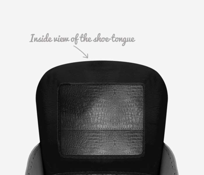 No good custom made in Italy shoes by Arely Ghigliotty | Tongue view