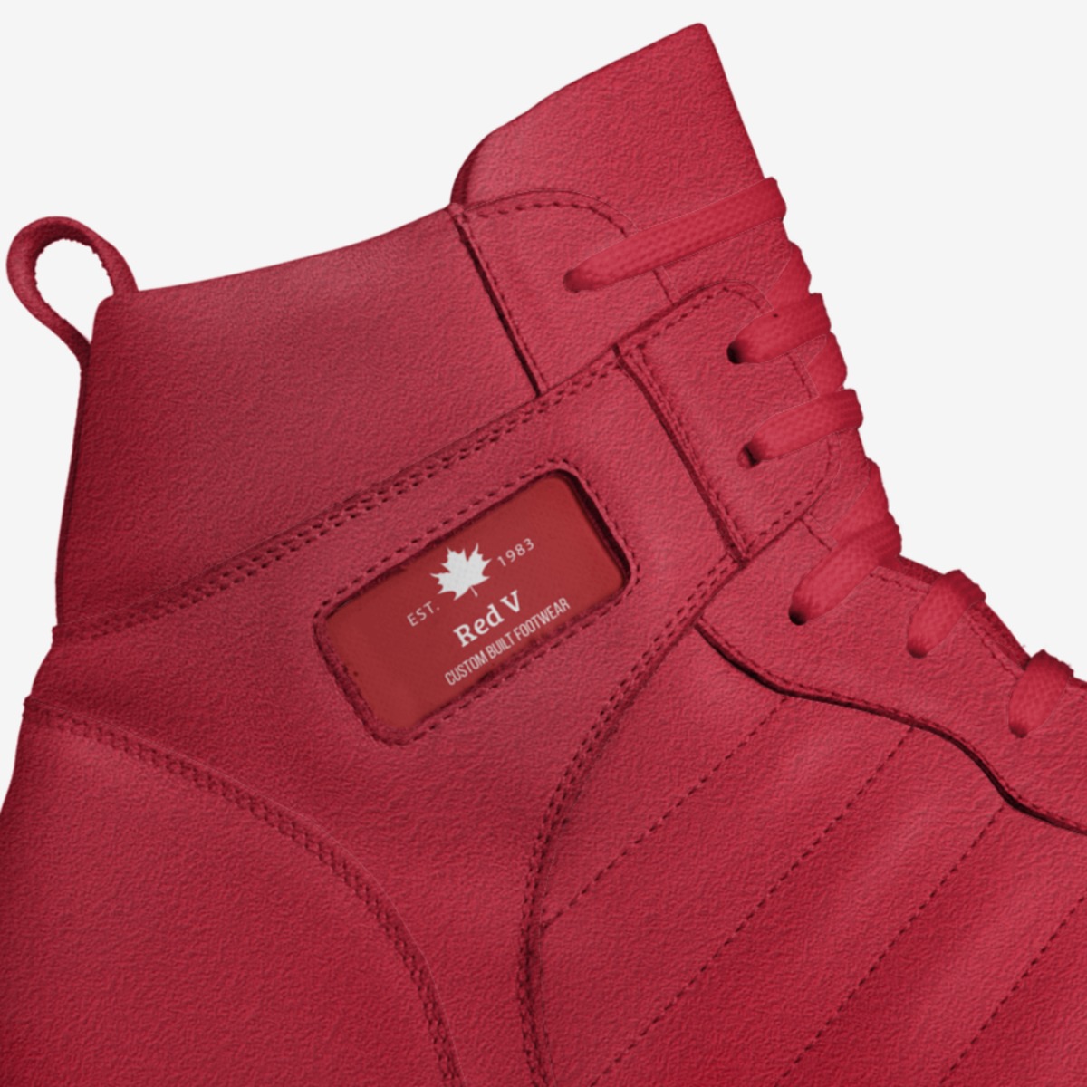 Red V custom made in Italy shoes by Facts Only | Detail view