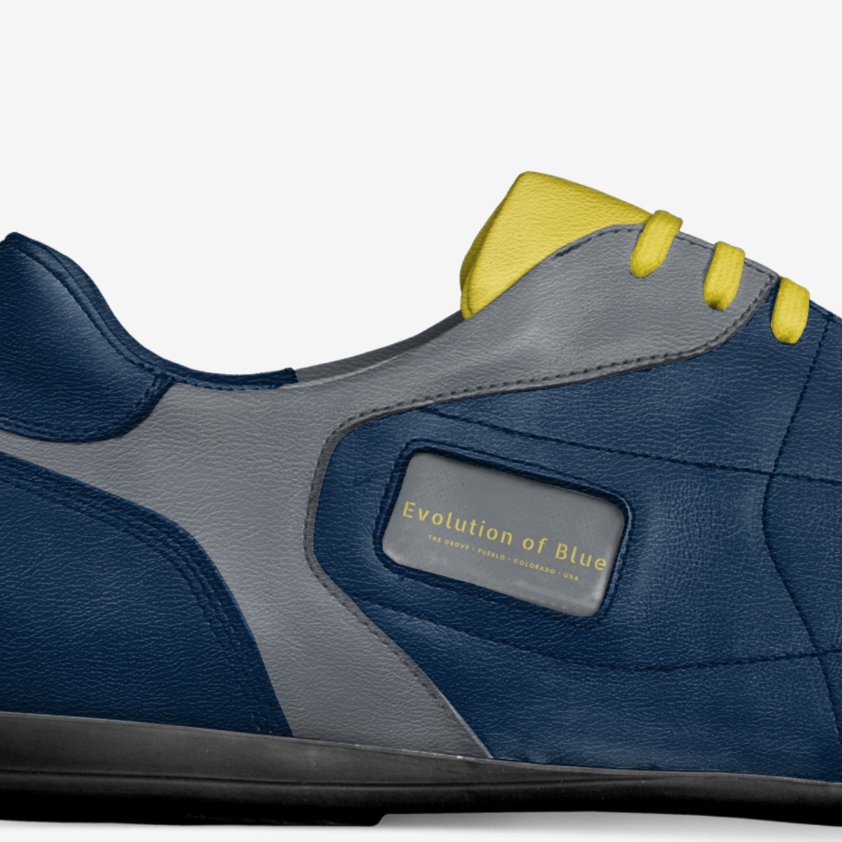 Evolution of Blue custom made in Italy shoes by Gregory Howell | Detail view