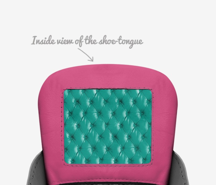 Reverse custom made in Italy shoes by Christal Bowers-ingram | Tongue view