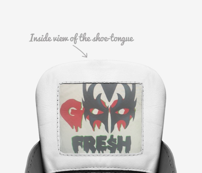 Goo Fre$h custom made in Italy shoes by Jay Johnson | Tongue view