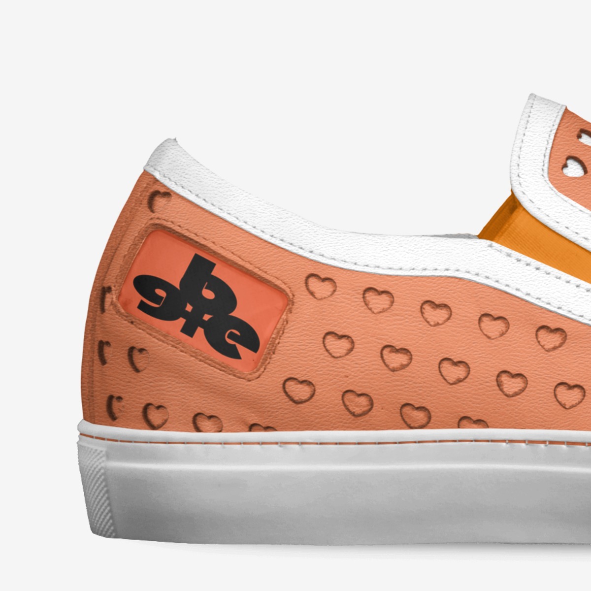 Orange Cuore custom made in Italy shoes by Being Great Every Day | Detail view