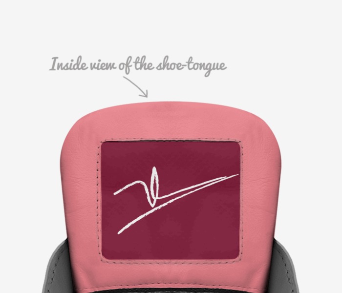 sneaker custom made in Italy shoes by Long Vo | Tongue view