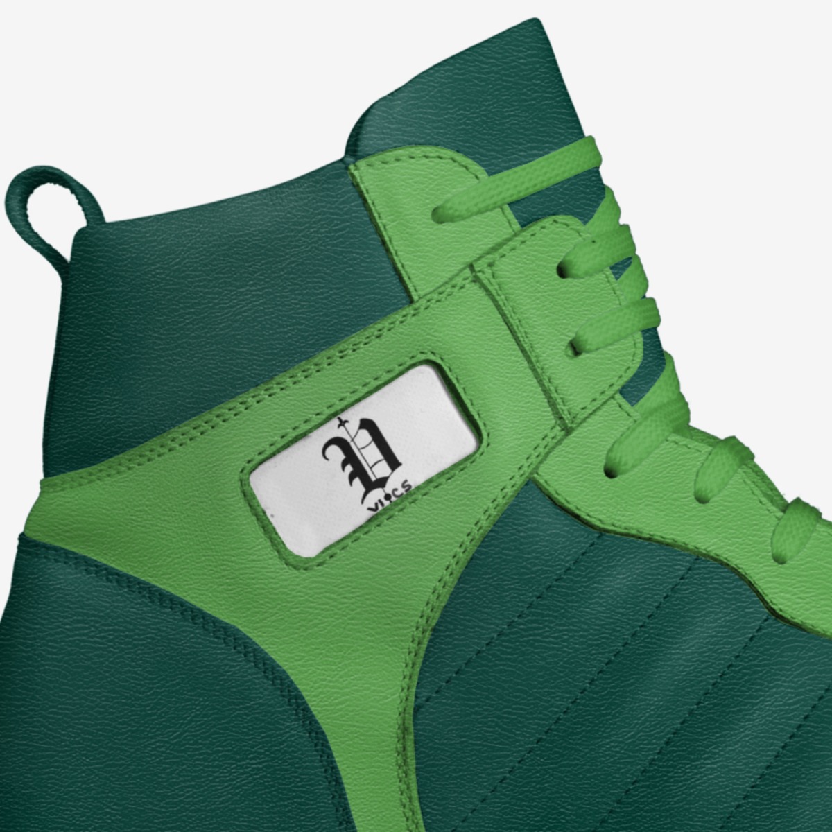 vics green style custom made in Italy shoes by Brayden Murphy | Detail view