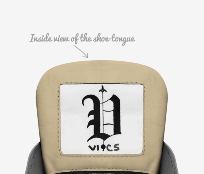 vics  custom made in Italy shoes by Brayden Murphy | Tongue view