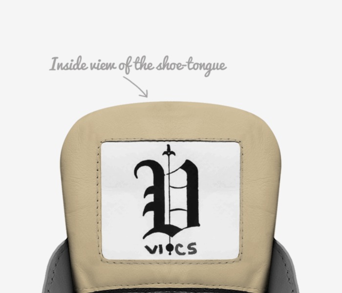 vics  custom made in Italy shoes by Brayden Murphy | Tongue view