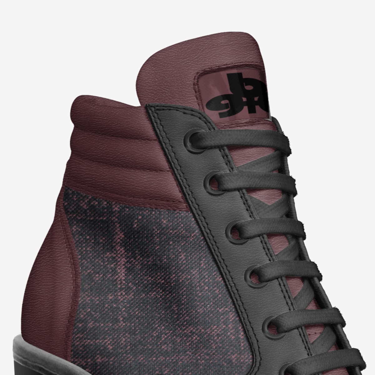 Wine Boot Heel custom made in Italy shoes by Being Great Every Day | Detail view