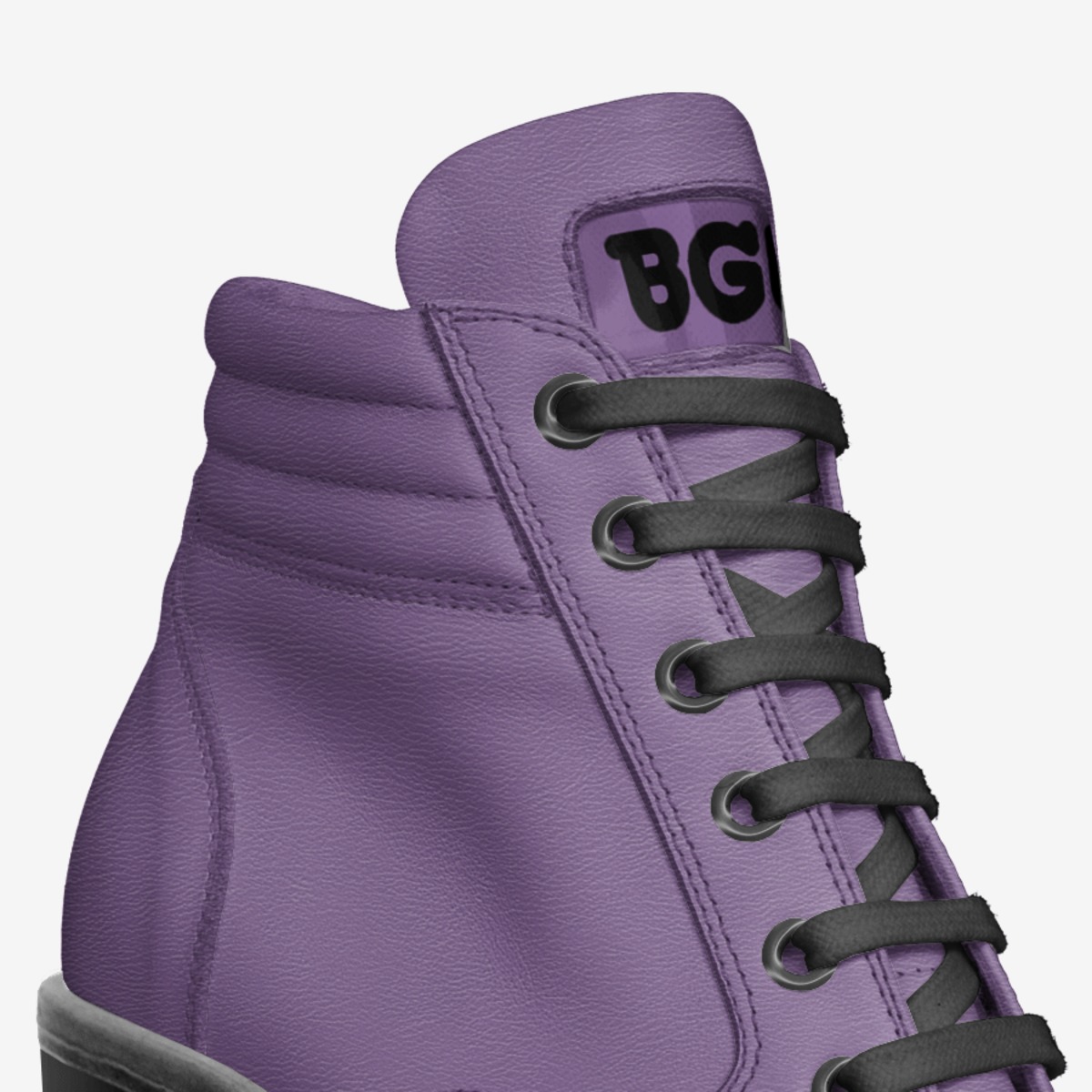 Purple Boot Heel custom made in Italy shoes by Being Great Every Day | Detail view