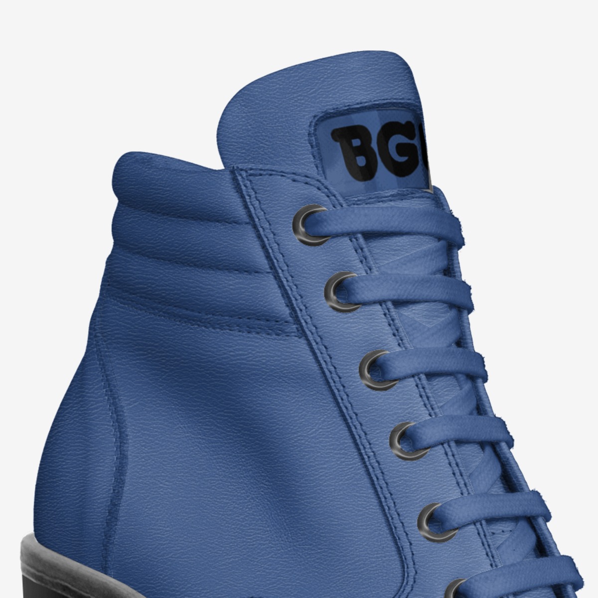Denim Boot Heel custom made in Italy shoes by Being Great Every Day | Detail view