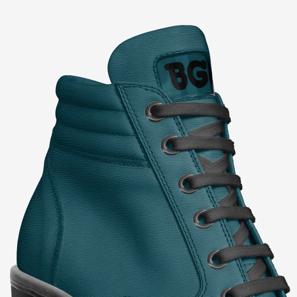 BluGreen Boot Heel custom made in Italy shoes by Being Great Every Day | Detail view
