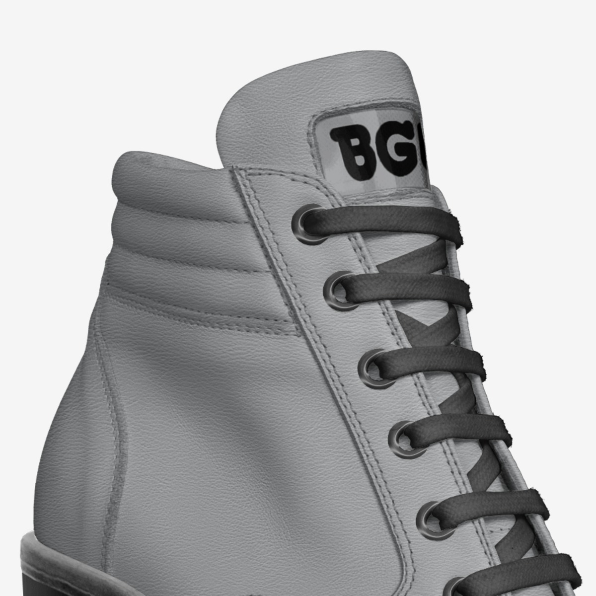 Grey Boot Heel custom made in Italy shoes by Being Great Every Day | Detail view