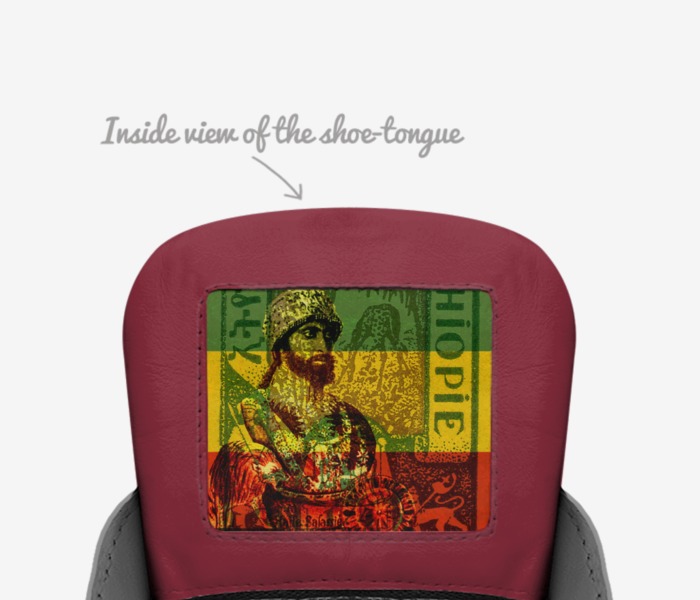 Rasta Blood custom made in Italy shoes by Rasta Gear Shop | Tongue view